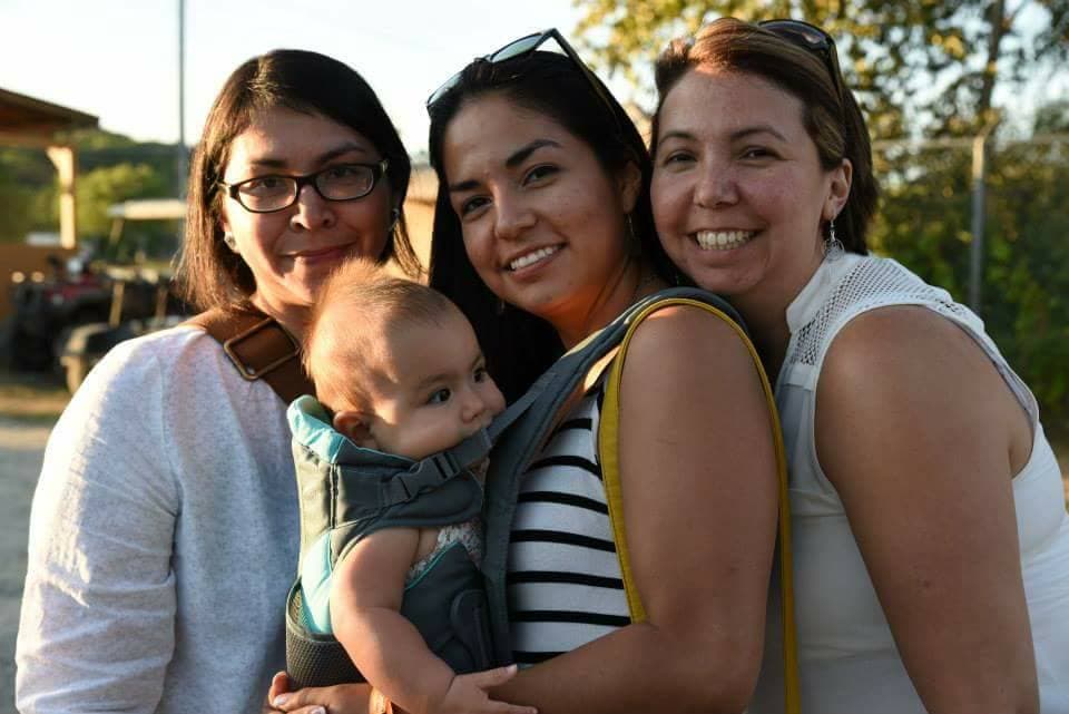 Three ladies and a baby